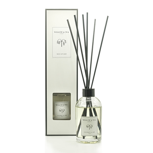Coconut and Lime Reed Diffuser Willow & Tea Scented Candles, Reed